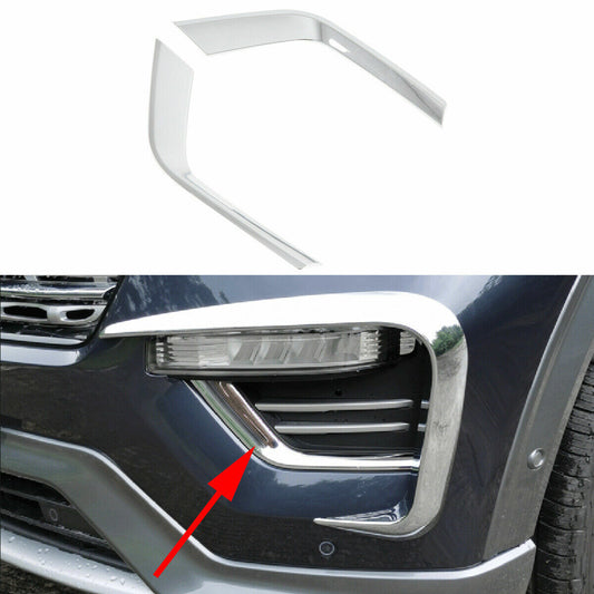 Fit for Ford Explorer 2020-22 Chrome Fog Light Lamp Foglamp Moulding Cover Trim