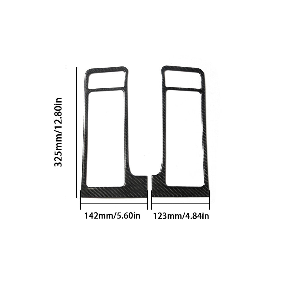 2Pcs Red Carbon Fiber Rear Center Console Cover Trim for Hyundai Azera 2006-2011 v
