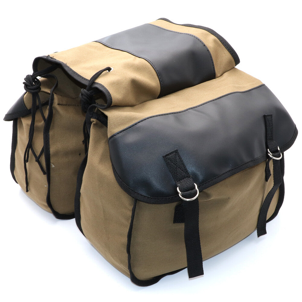 Motorcycle Pair Large Capacity Canvas Saddle Travel Tool Back for Seat Bag Saddlebag Q