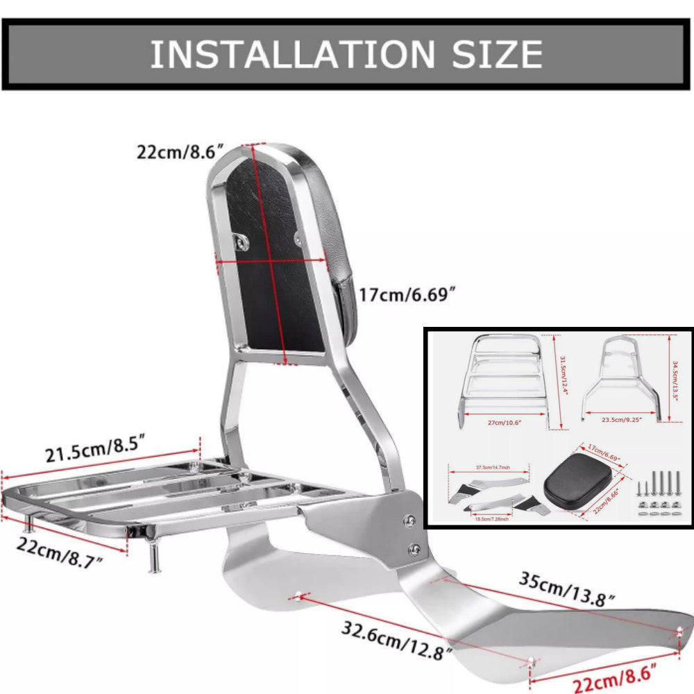 Sissy bar backrest cushion with luggage rack suitable for Boulevard M50 C50 2005 - 2012 - n