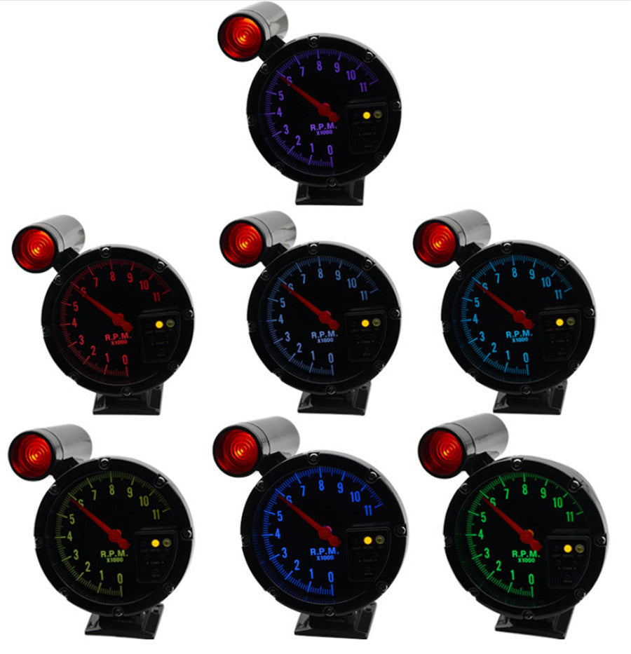 5 Car RPM Tachometer Gauge 7Color Backlight LED Shift Light For 4/6/8 Cylinder Q