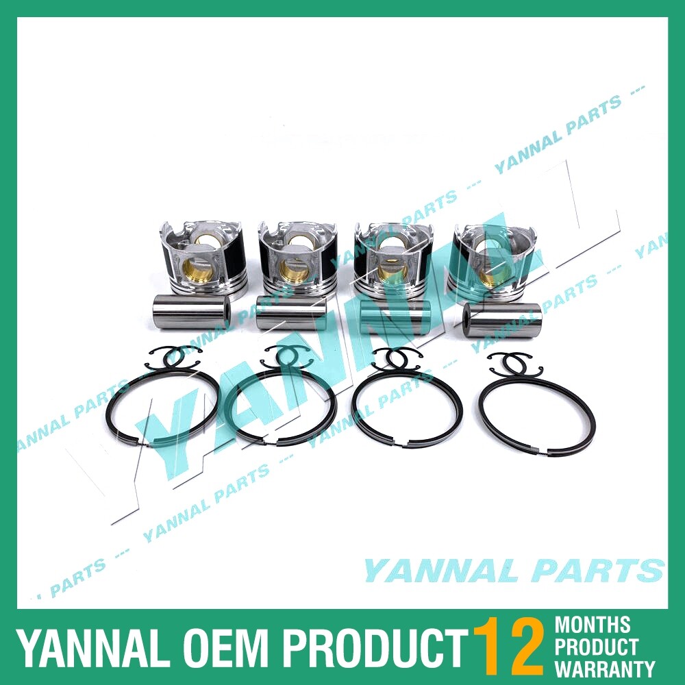 4-piece piston with piston rings + 0.5 mm for Komatsu 4D76 engine (extra-large size)