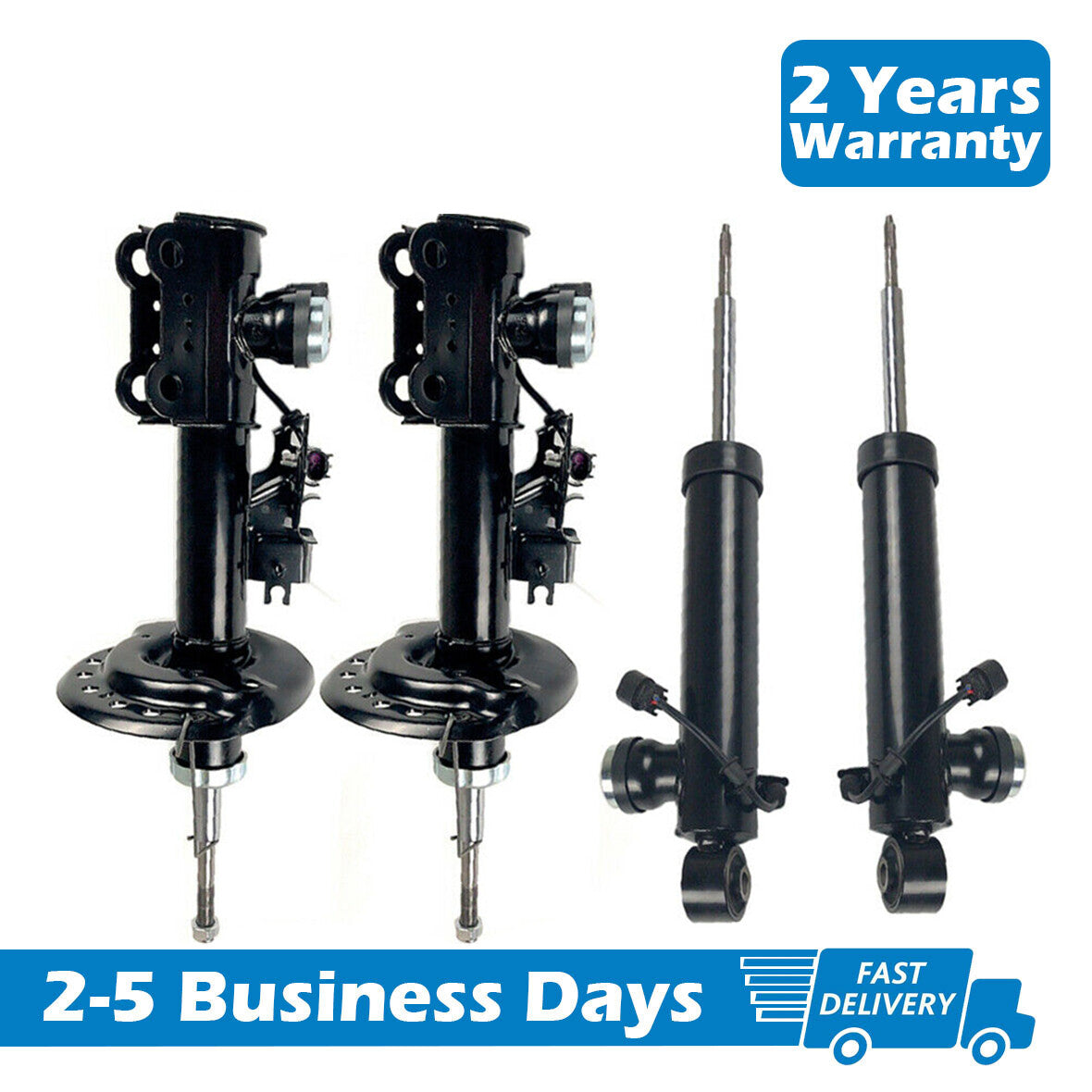 Four shock absorbers (front, rear, left, and right) for the all-new for Cadillac SRX EV (2010-2016).
