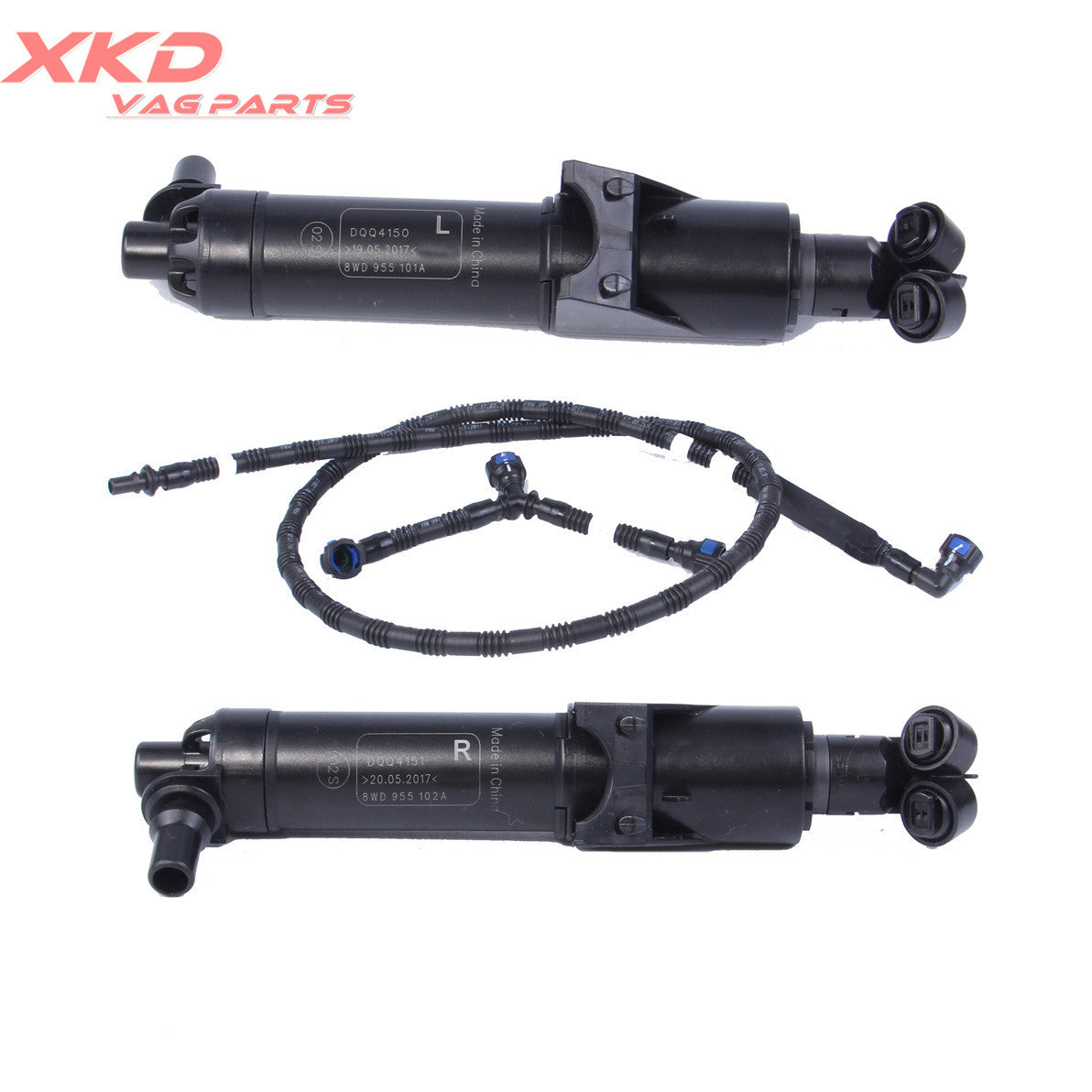 Left and right headlight washing machine nozzle hose kit for Audi A4 2016 2017