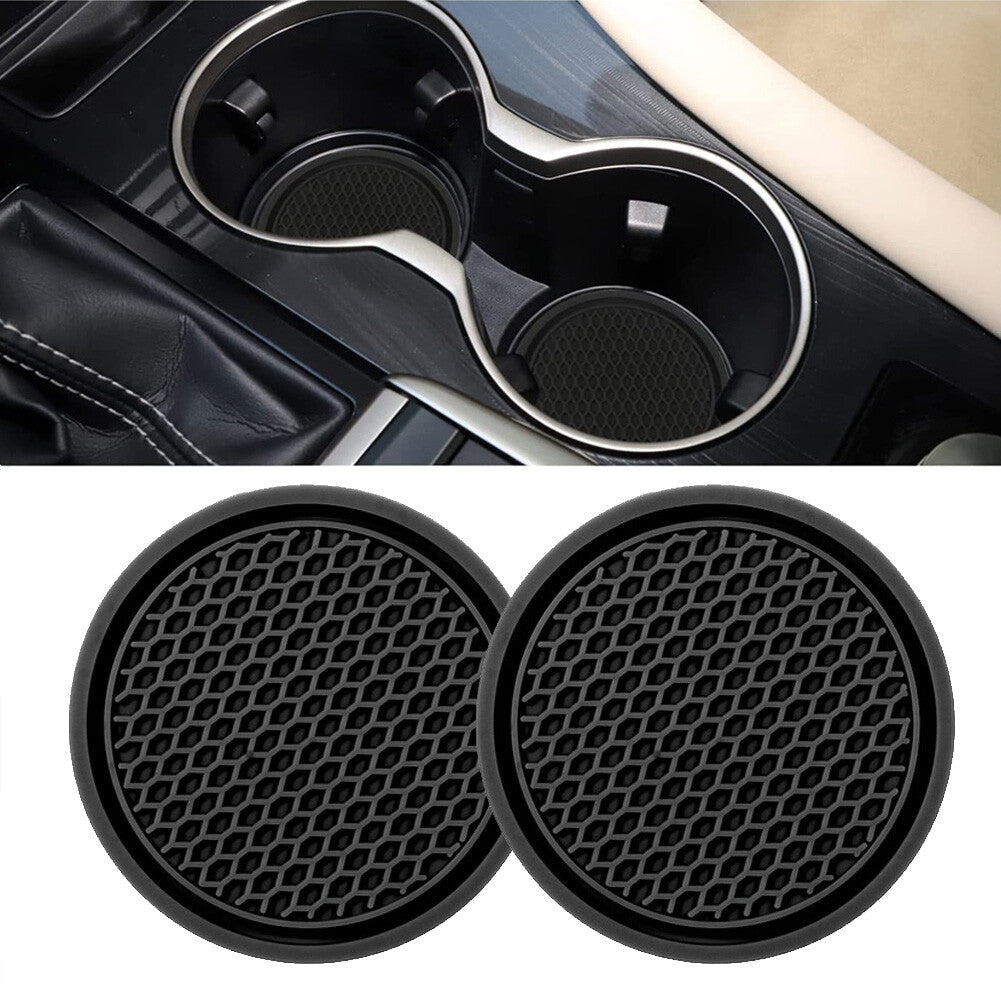2Pcs Universal Auto Car Cup Holder Anti-Slip Insert Coasters Accessories Black