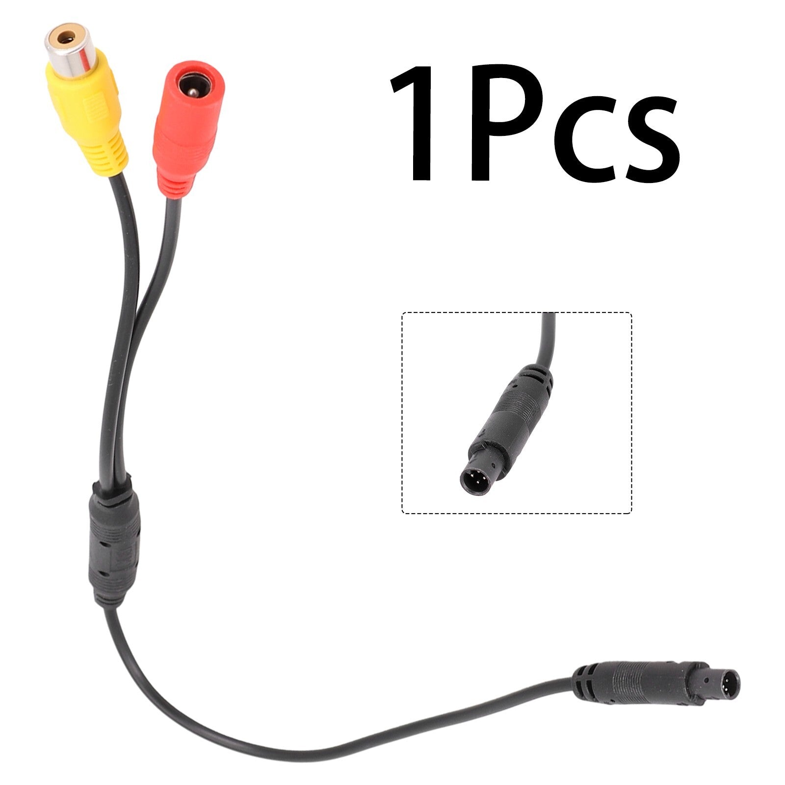 Car Backup Reverse Camera 4 Pin Male To CVBS For Female Connector Wire v
