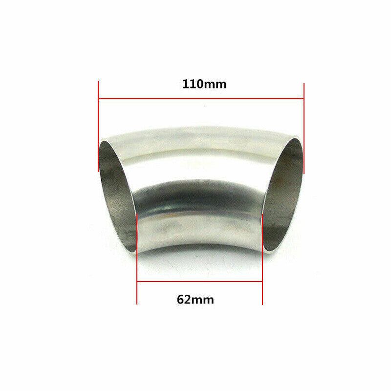 2.5-inch/63mm 45-degree elbow exhaust pipe connector, 2.5-inch stainless steel. Q