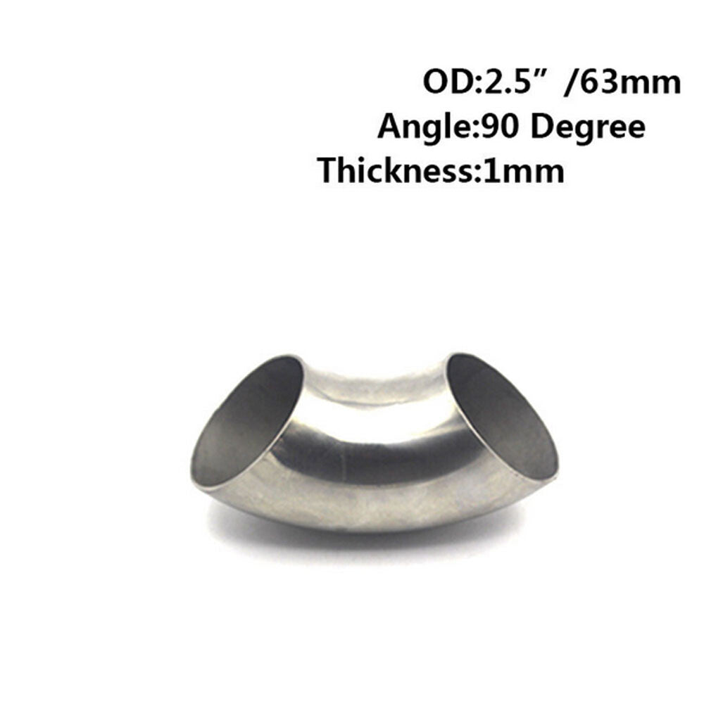 1pcs 2.5 inch /63mm 201 Stainless Steel 90 Degree Bend Elbow Pipe Durable Q