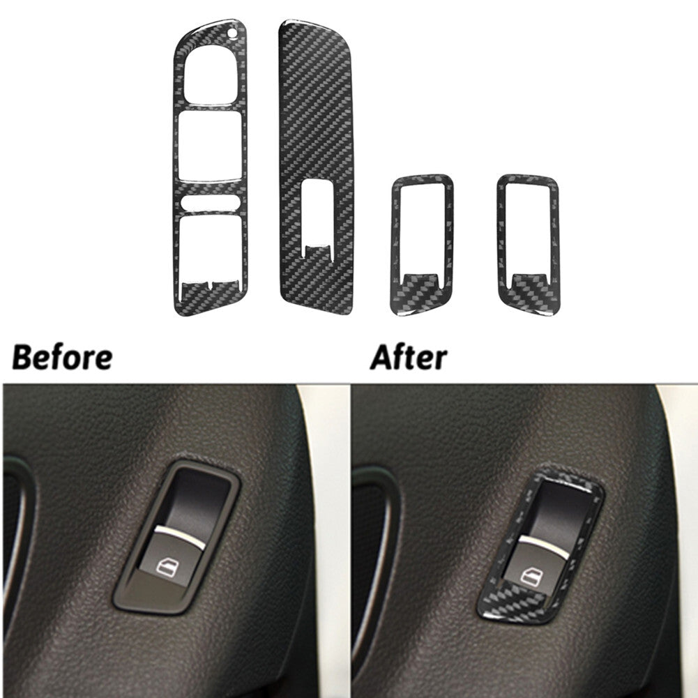 Carbon Fiber Rear Door Window Lift Panel Cover Trim for Camry 2007-2011 v