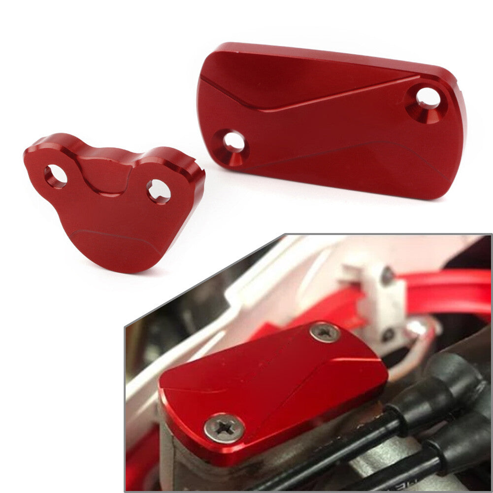 Front & Rear Brake Reservoir Covers Red Fit for Honda CR125R CR250R CRF250R/X Q