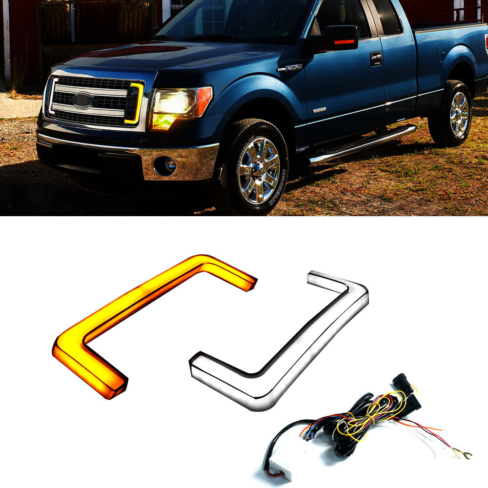 Suitable for 2009-14 Smoke Switch LED White DRL Amber Turn Signal Light- v
