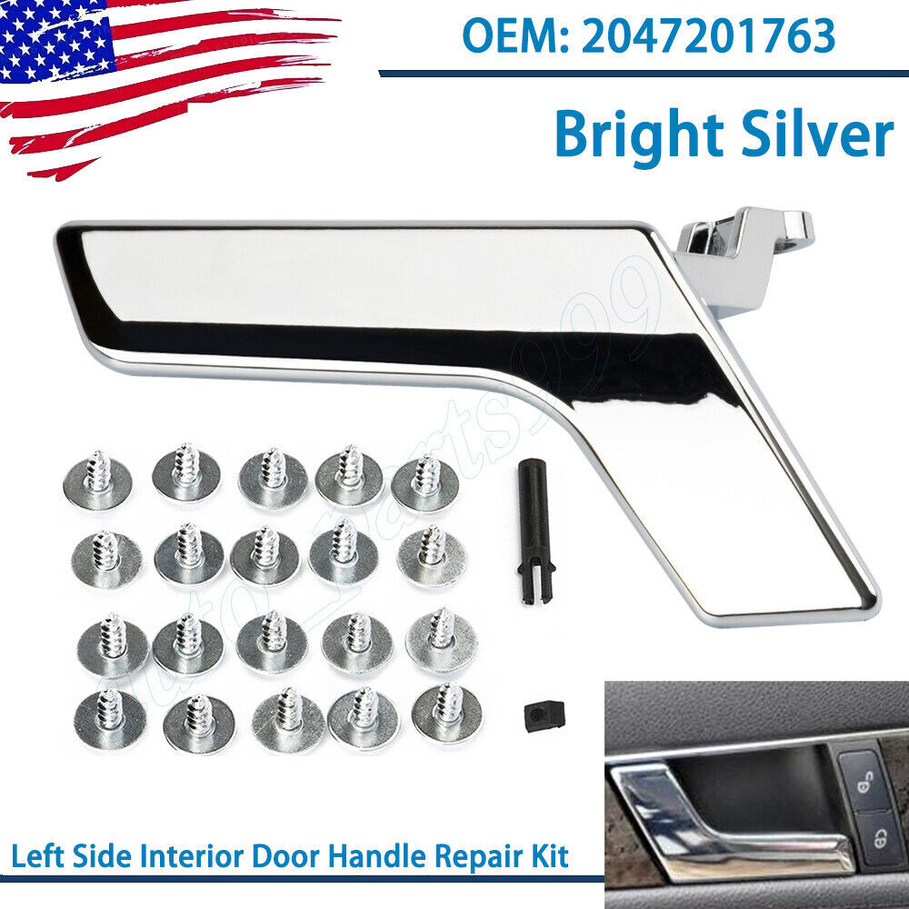 Left drive interior door handle repair kit with shiny chrome plating for C250 C300 C400 n