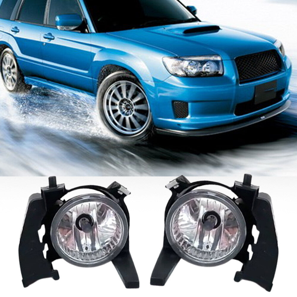 Pair Front Bumper Glass Lens Fog Lamp Bulb fit 2006-2008 for Subaru Forester