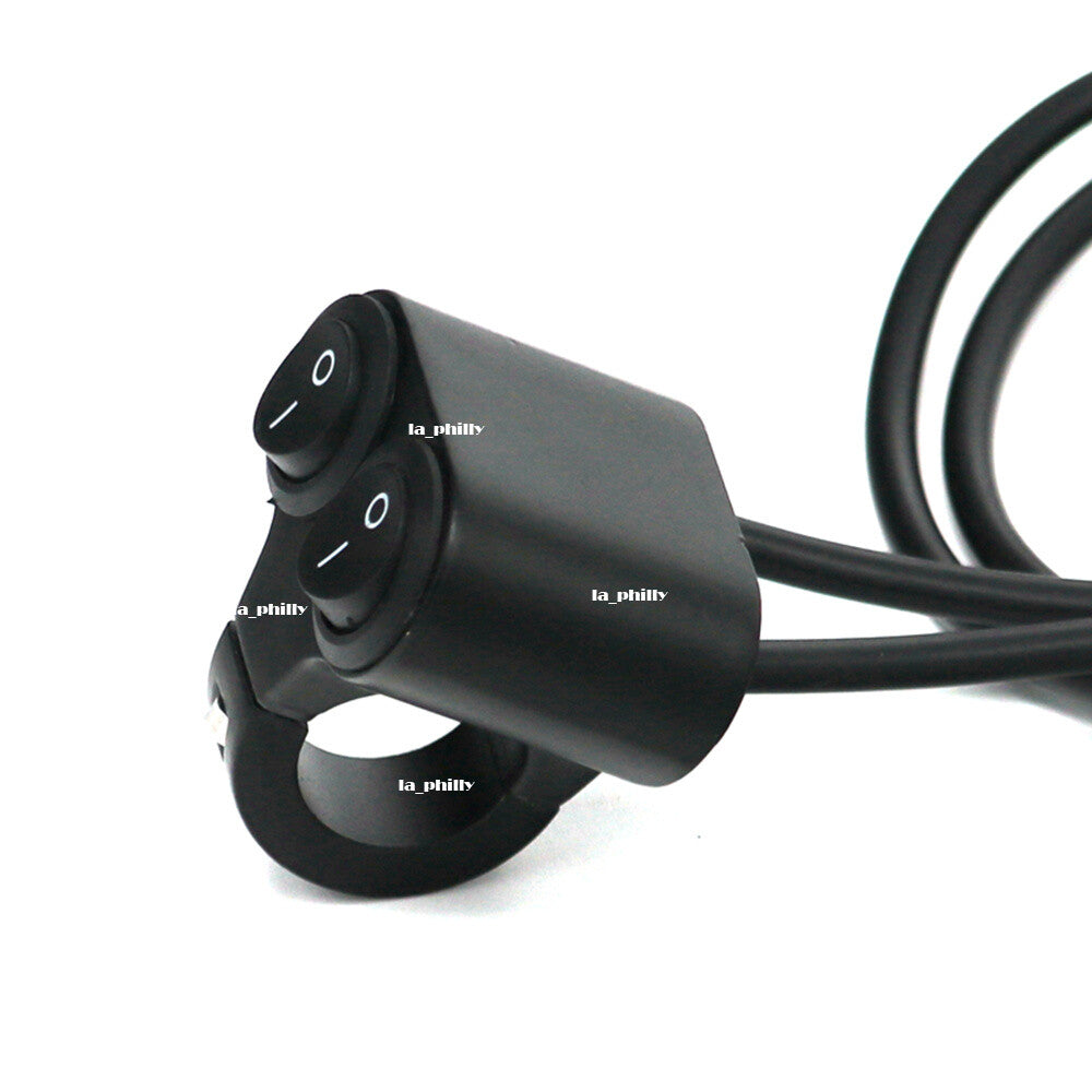 12V Motorcycle ATV Handlebar Dual On Off Switch 7/8Refit Headlight Button Q