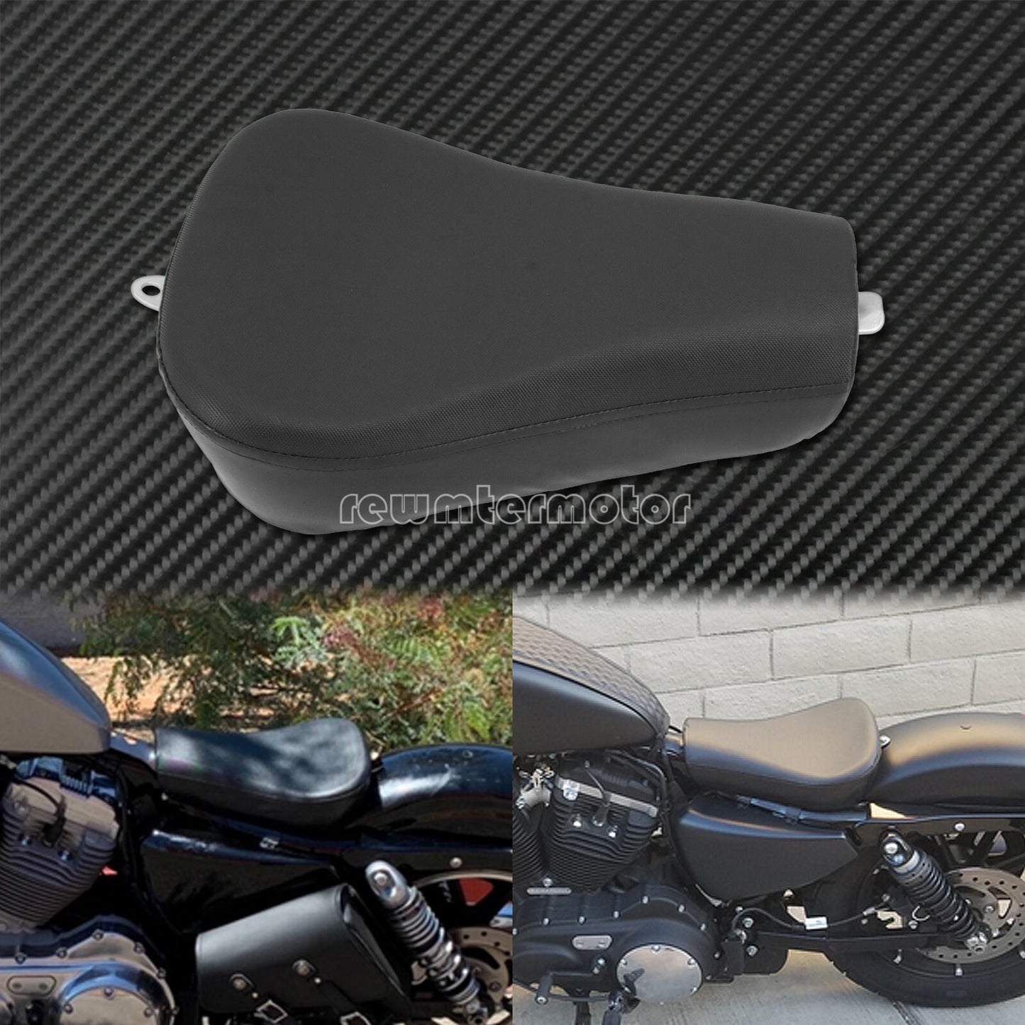 1X Black Front Driver Solo for Seat Cushion Fit for Harley Sportster XL 72 48 2010 Q