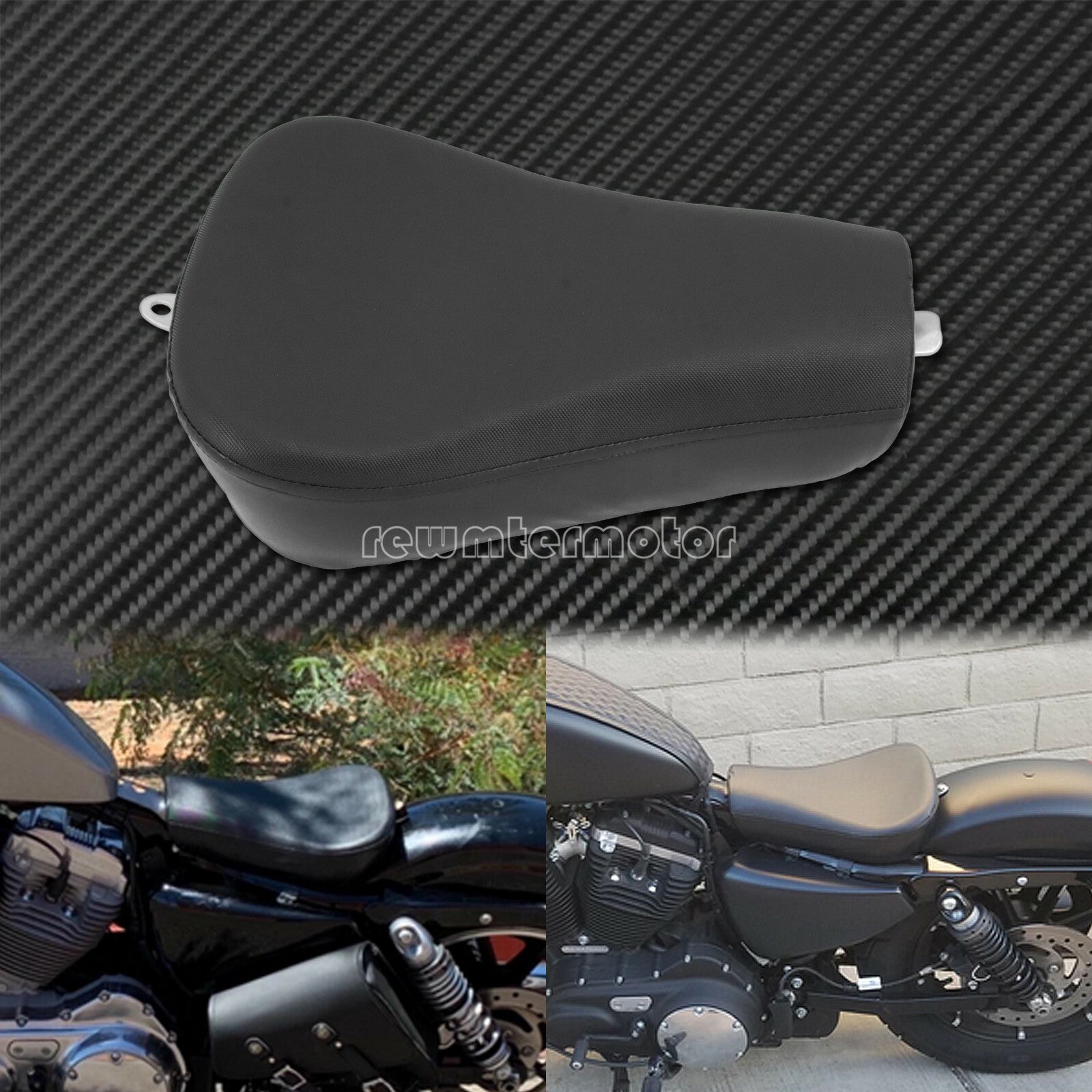 1X Black Front Driver Solo for Seat Cushion Fit for Harley Sportster XL 72 48 2010 Q