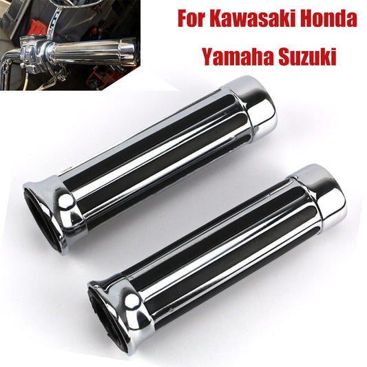 Chrome 1-inch handlebar grips for Honda Spirit 750 2000 - 2006 Magna 750 '94-'03- n