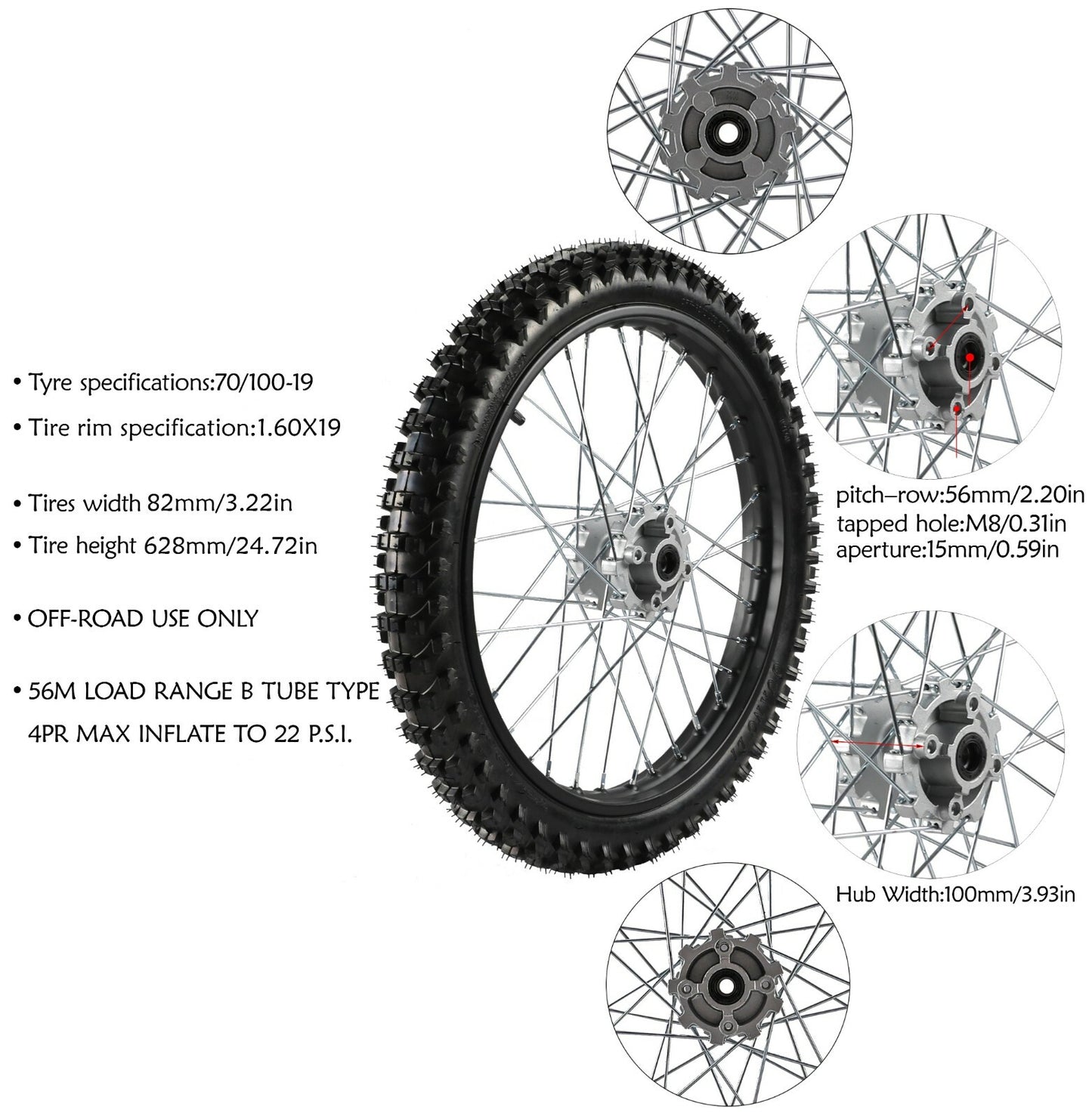 70/100-19 + 90/100-16 BigWheel Pit Dirt bicycle SSR 125cc 150cc 200cc 250