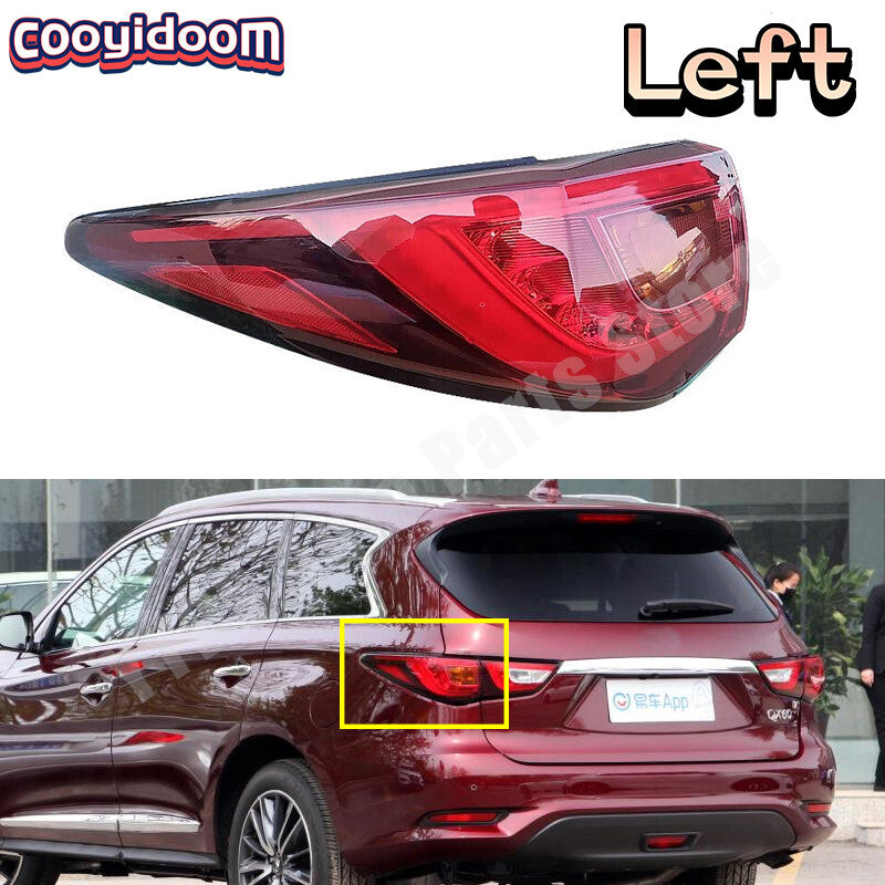 LED taillights and rear turn signals on the left outer side are applicable to the for Infiniti QX60 2016-2020.