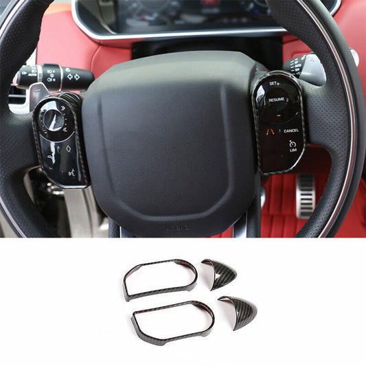 For Discovery Sport 2020-25 ABS Carbon Fiber Steering Wheel Switch Cover Trim 4X