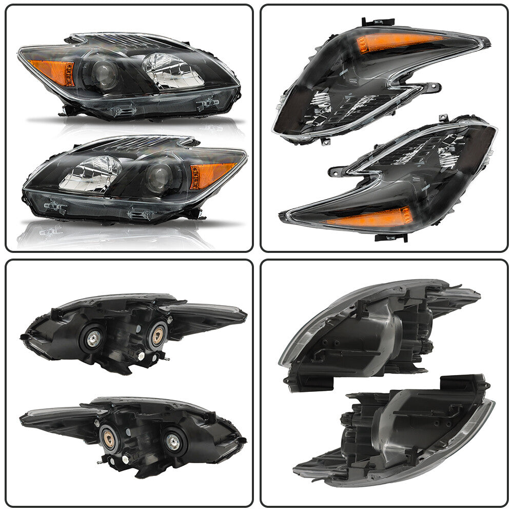 Headlights suitable for 2012-2015 Prius, halogen black kit, one pair, LH+RH- n