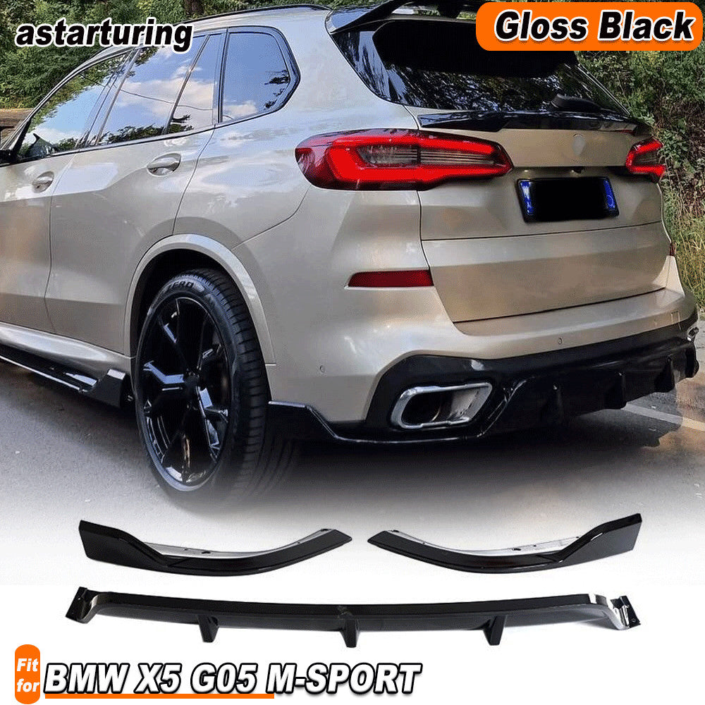 Fit for BMW X5 G05 M-SPORT 2019-21 Gloss Black Rear Bumper Lip Diffuser Spoiler