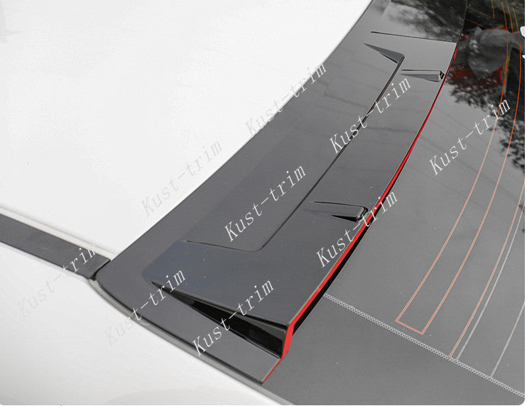 for Nissan Sentra 2020-2022 Black+Red Rear Roof Spoiler Tail Wing Bar Cover Trim