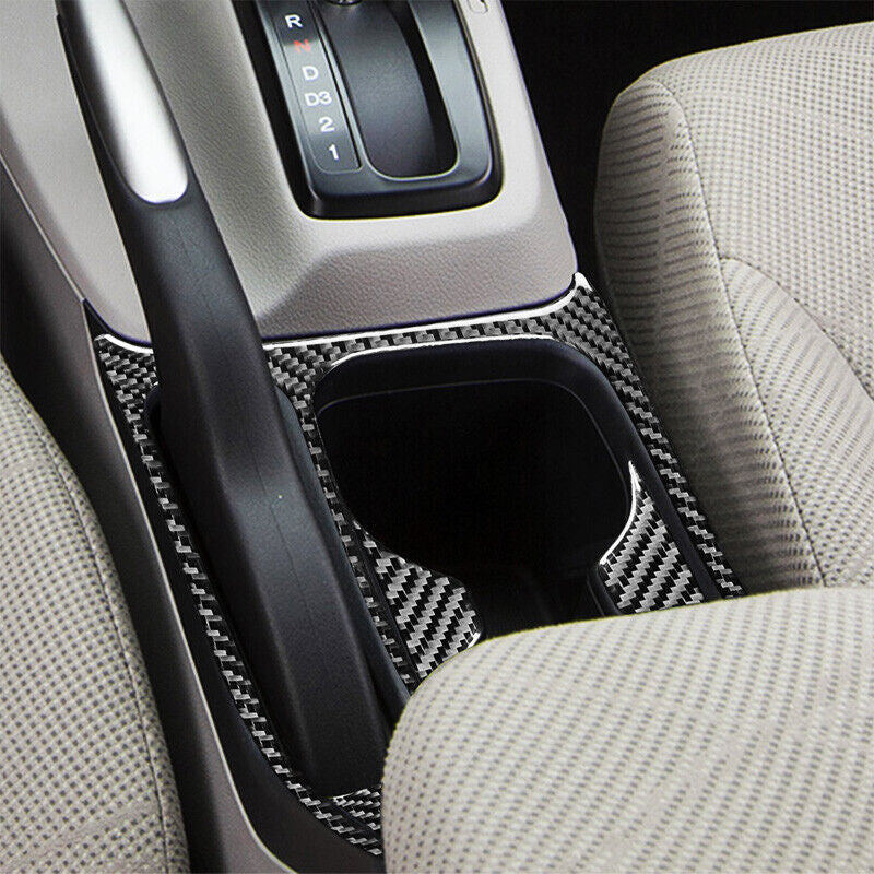 Carbon fiber car cup holder frame cover trim for Honda for Civic 9th generation 2012-2015