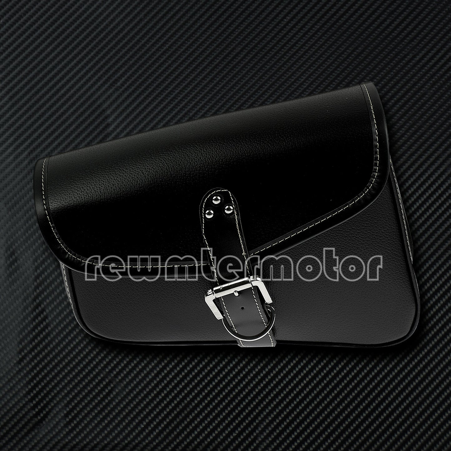 Black Left Side Saddlebag Saddle Bag Fit For Sportster XL883 XL1200 PU Leather Q