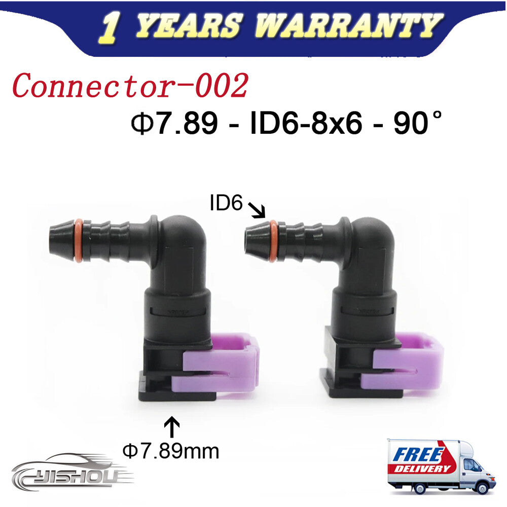 Fuel Line Hose Pipe Quick Release Female Connector 2PCS 7.89mm 7.89 ID6 8x6 90¡ã Q
