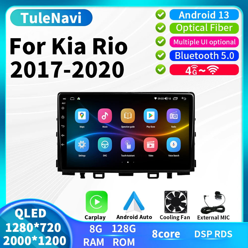 for Kia RIO YB KX Cross Stonic Android CarPlay Car Radio GPS Video Player Screen