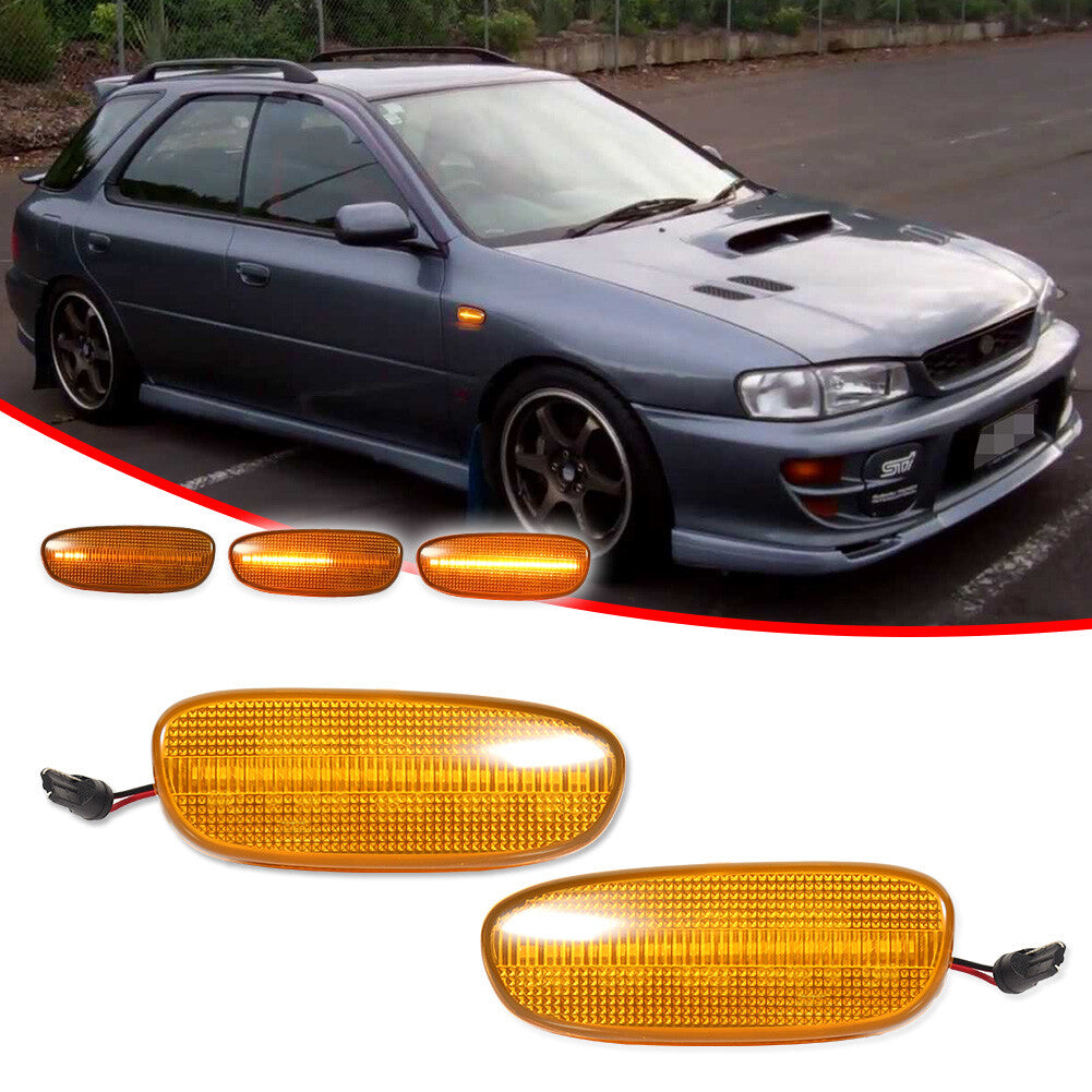 Suitable for 1993-01 for Subaru Impreza sequential amber mudguard LED side marker flashing- v