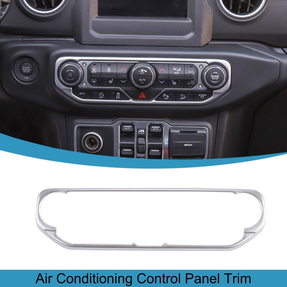 Silver ABS Center Control Air Condition Switch Cover for Jeep for Wrangler JL JT 18+