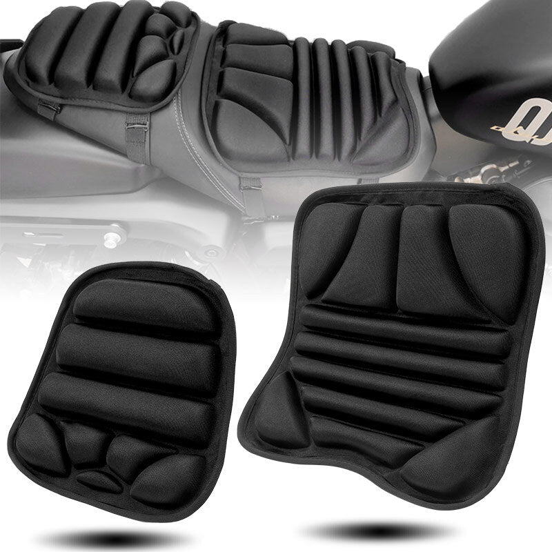 Front+Rear Motorcycle Gel Comfort for Seat Cushion Pillow Pad Pressure Relief Cover