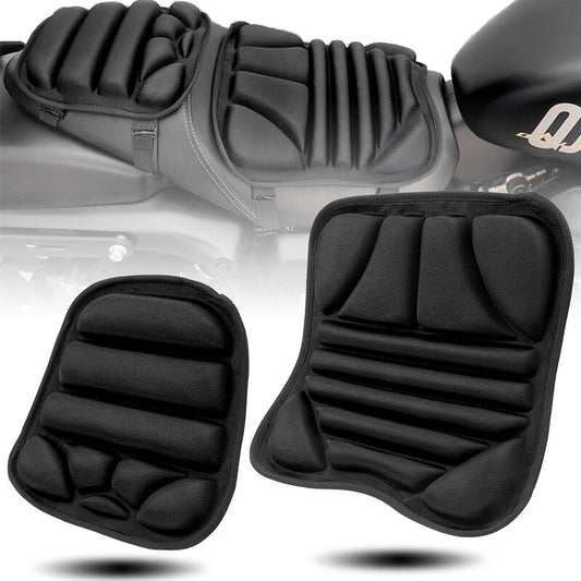 Front+Rear Motorcycle Gel Comfort for Seat Cushion Pillow Pad Pressure Relief Cover