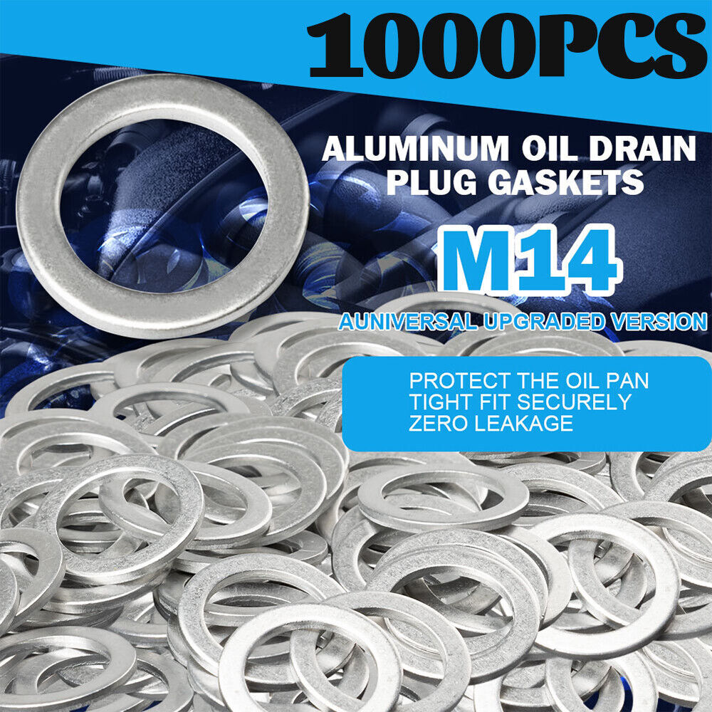 1000PCS for Mazda for Kia 9956-41-400 14MM Aluminum Oil Drain Plug Gasket Washer Q