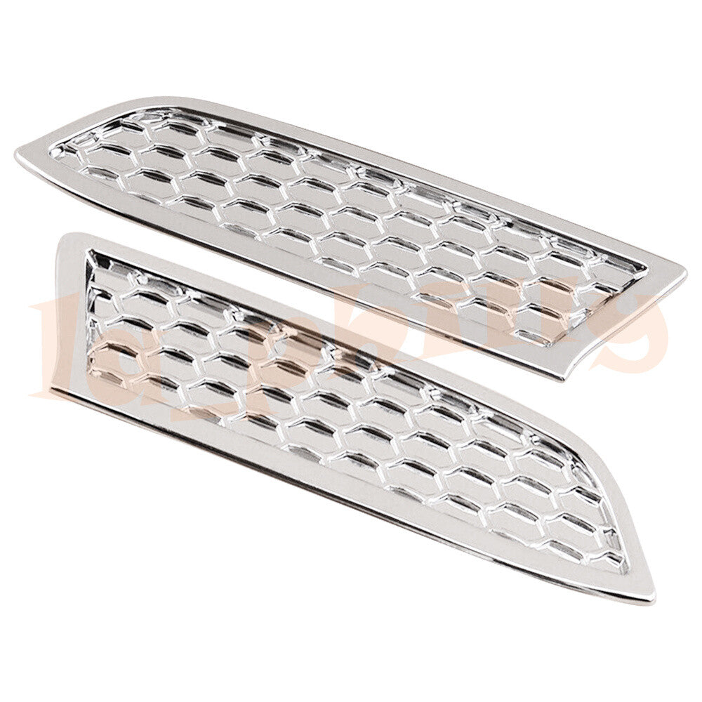 2pcs Headlight Honeycomb Panel Cover Fit for Toyota Tacoma 2016-2020 Silver