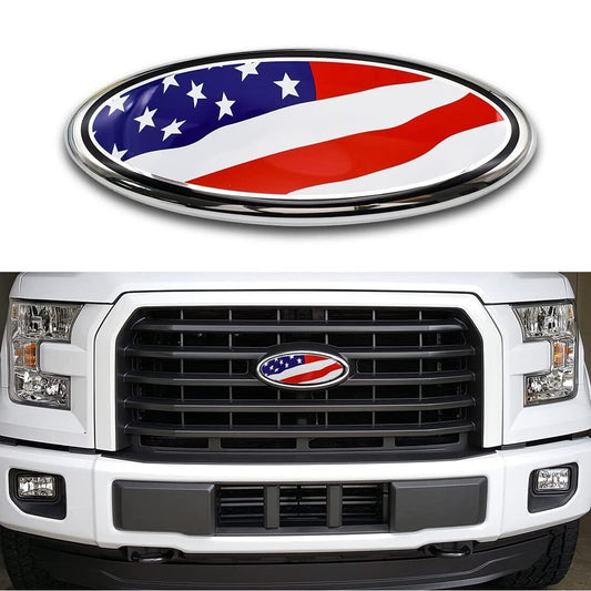 9inch  for ford  F150 Expedition Emblem US Flag Front Grille Decal Tailgate Badge