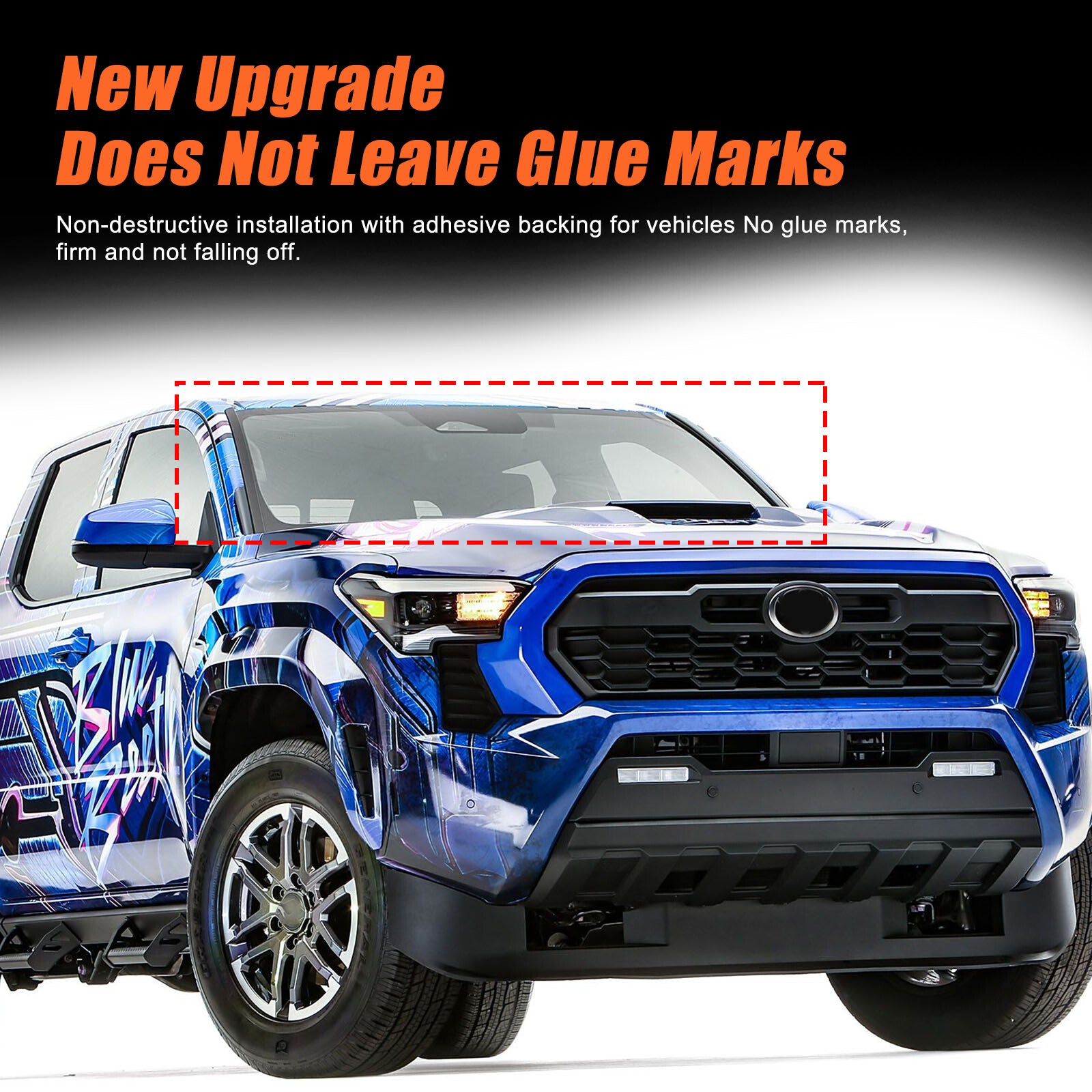 Curtain vent rain visor sunshade cover 4-piece set for Toyota Tacoma 2024-2025