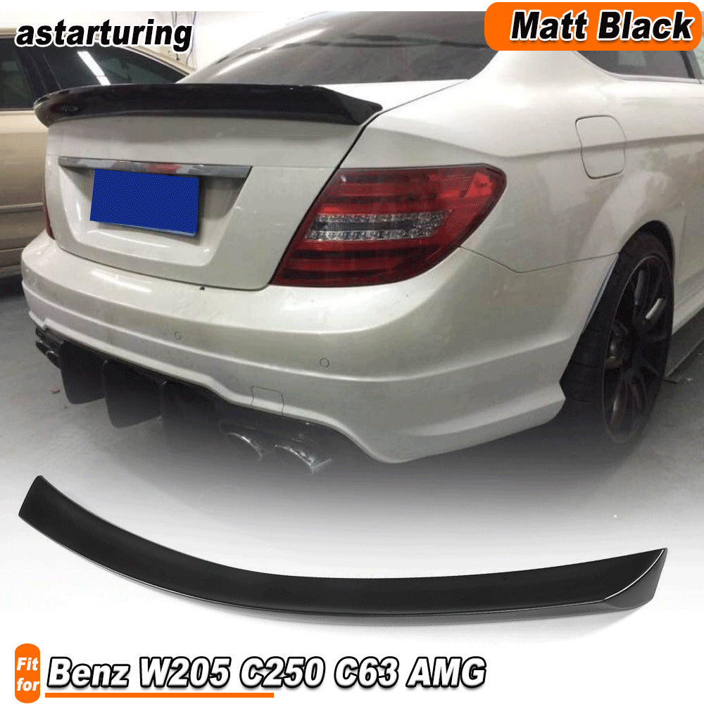 Matt Black Rear Trunk Spoiler Wing Lip for Benz C204 C200 C350 C63 Coupe 2008-14