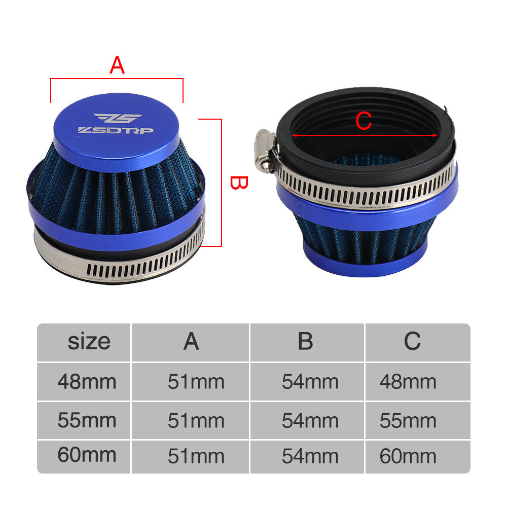 2-Pack 48mm Universal Carburetor Air Filter Carbohydrate Filter Air Purifier ZSDTRP Q