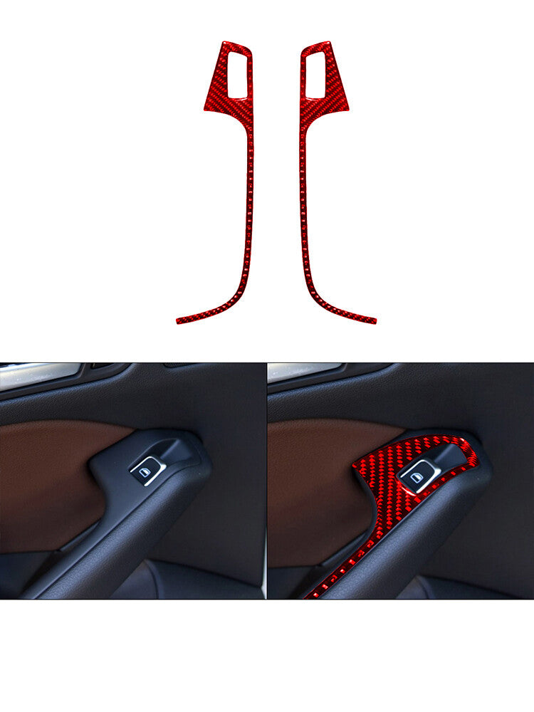 Red Carbon Fiber Center Gear Shift Panel Cover Trim For Explorer 2020-2023 v