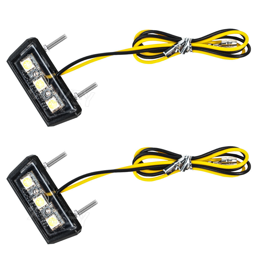 2X for MINI 3 LED LICENSE NUMBER PLATE LIGHT LAMP MOTORCYCLE MOTORBIKE 12V WHITE NEW