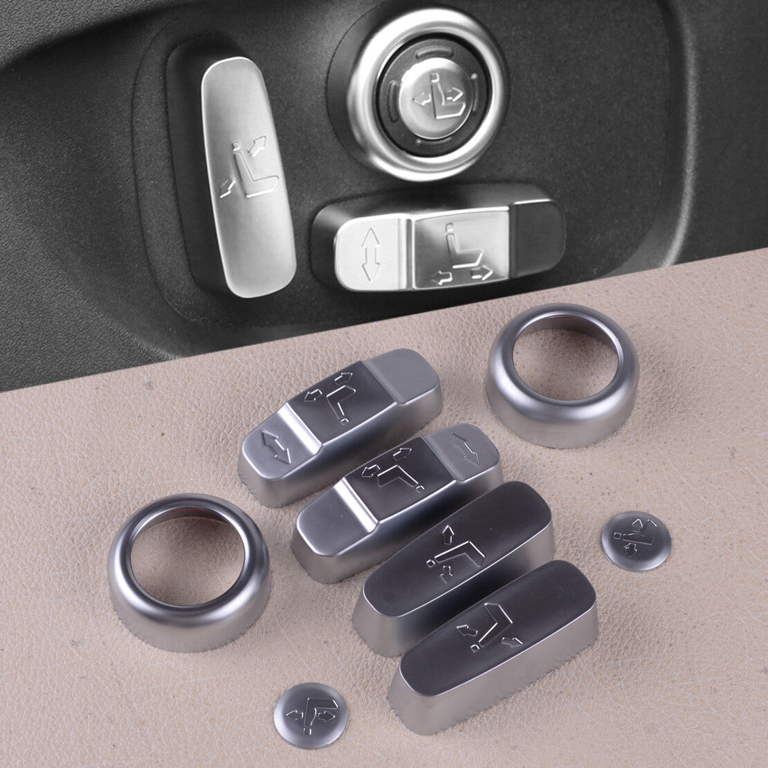 8pcs for Seat Adjust Buttons Case Trim Fit for Land Rover Discovery 5 / Sport & RRS