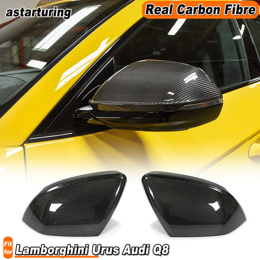 Fit for Lamborghini Urus for Audi Q8 Real Carbon Side Wing Mirror Cover Caps Add On