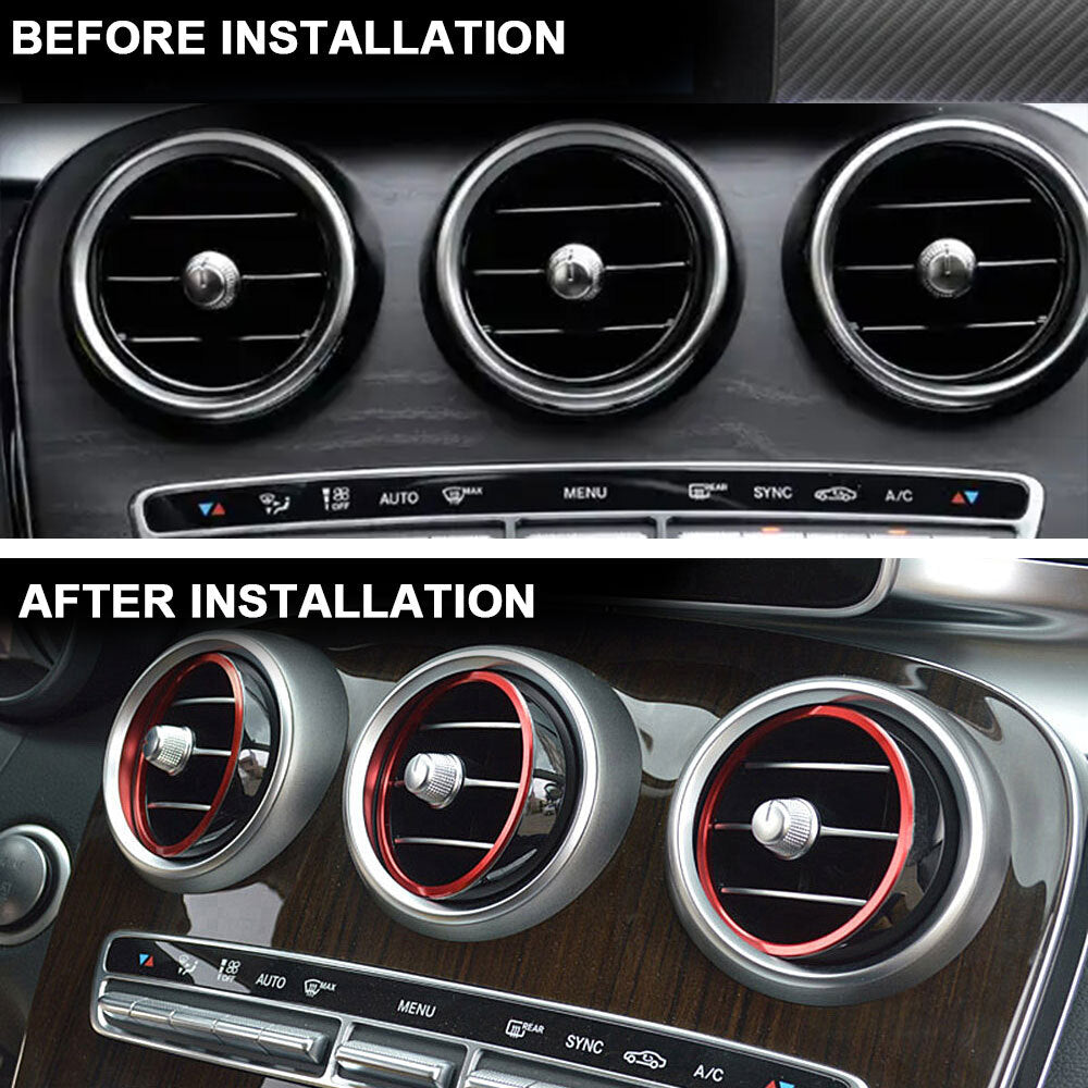 Five blue air vent socket cover trim pieces for AB CLA GLA 260-Class. n
