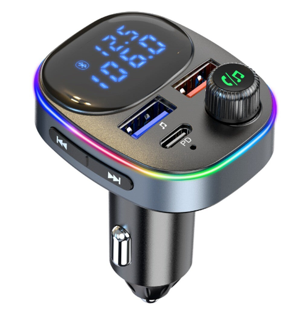 Wireless FM-Transmitter Car Bluetooth Radio Adapter Dual-USB Charger Hands- . n