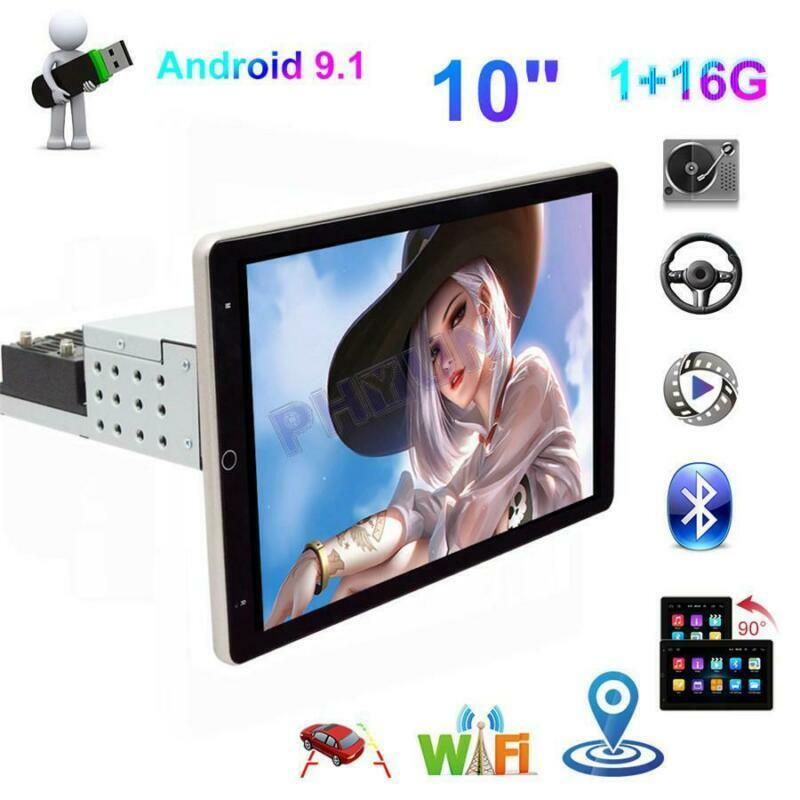 10-inch Android 9.1 Car Stereo Radio, 1-Din Rotatable Screen, Universal GPS Navigation - n