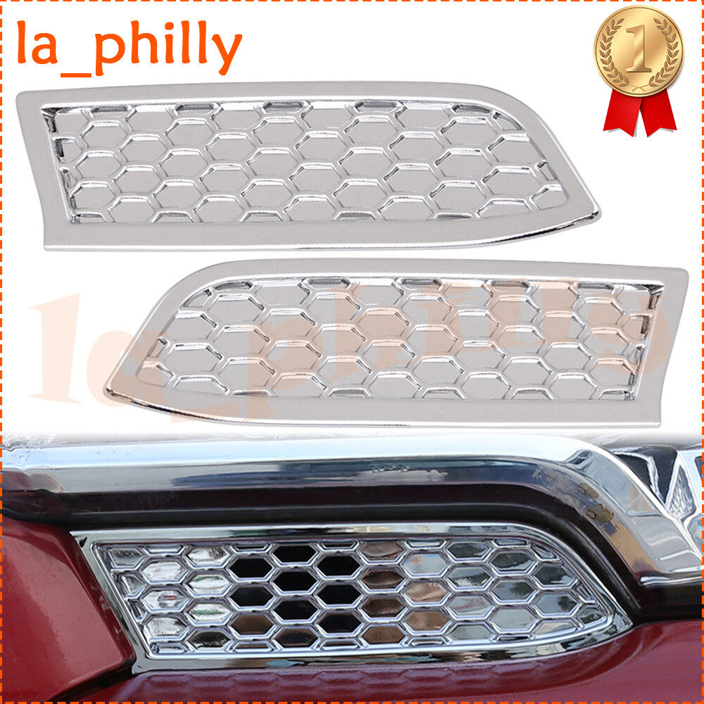 2pcs Headlight Honeycomb Panel Cover Fit for Toyota Tacoma 2016-2020 Silver