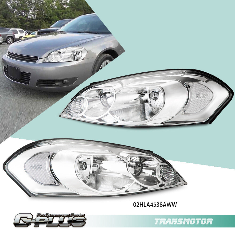 Fits 06-13 for Impala Driver/Passenger Side Clear Lens Headlight - v